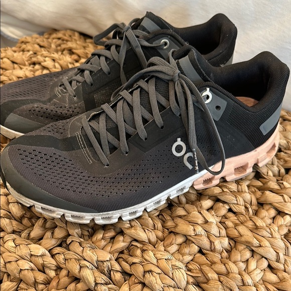 On Running Shoes - On Running Black and Pink Sneakers for Active Lifestyle